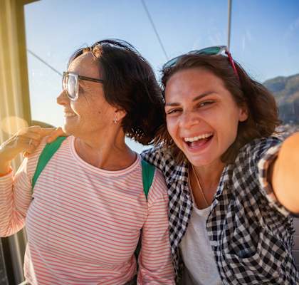 Lifestyle photo of mother and daughter having fun at Valencia Pointe, Miami