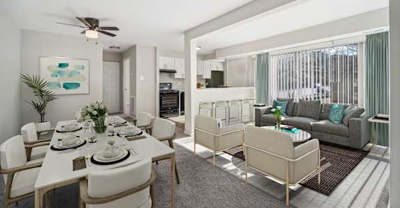 Open Living Room and Dining Room at Meadows at Capitol Heights, Maryland