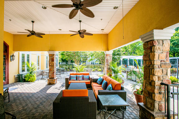 Outdoor Lounge Area at Broadlands Apartments in Ashburn, VA