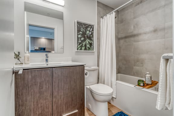 Custom Look Bathroom at Southpark on Whyte, Edmonton, Alberta