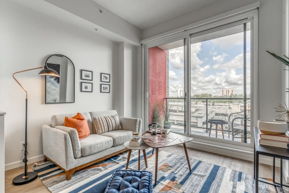 Living Area With Balcony at Southpark on Whyte, Edmonton