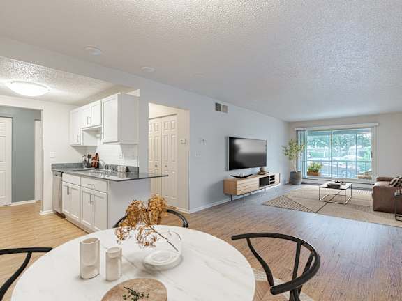 Impressive Living Room at Miramonte Lodge, Milwaukie at Astor Place of Edina Apartments , Minnesota