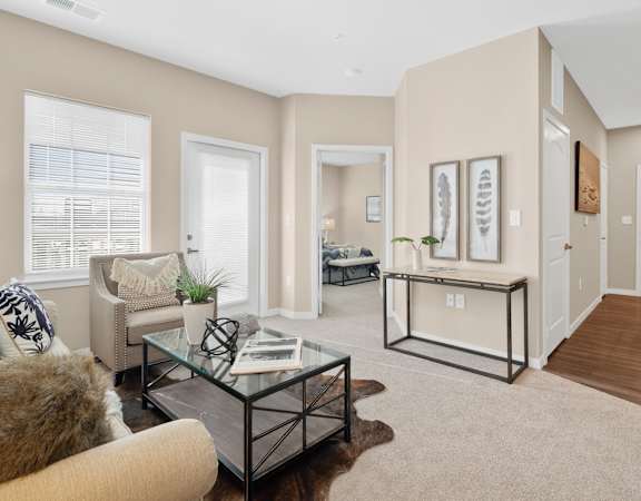 Living room decor at Aventura at Wentzville, Wentzville, Missouri