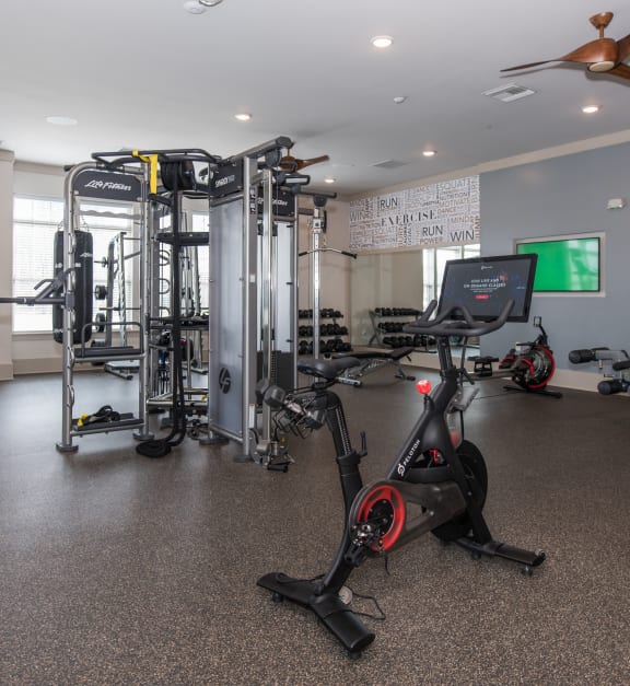 a gym with a lot of exercise equipment at Elan Williamsburg, Williamsburg Virginia