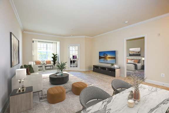 Living Room View at The Marque, Gainesville, VA, 20155