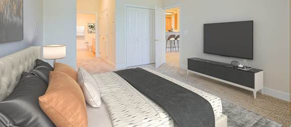 Bedroom with a Large Bed at The Marque, Gainesville, 20155