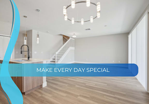 make every day special with a blue ribbon in the middle of an empty room