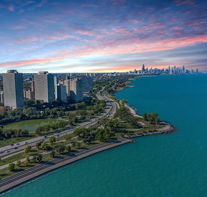 Gorgeous cityscape near Twin Towers, Chicago, 60615