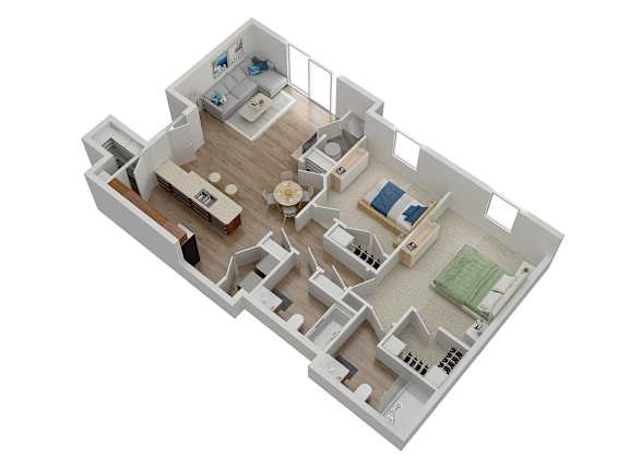 Floor Plan  bedroom floor plan an illustration of the retreat at thousand oaks apartments