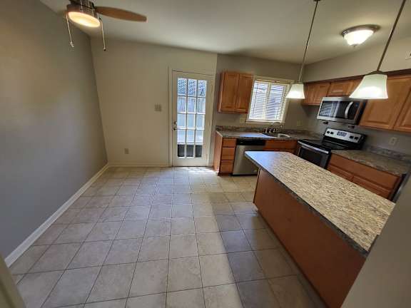 a view of the kitchen from the living room