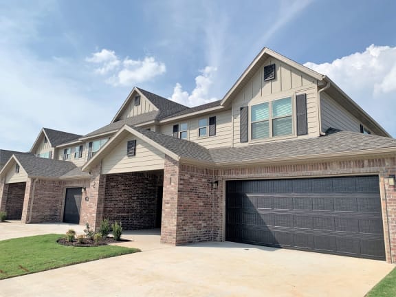 Brick Building Exterior with garage