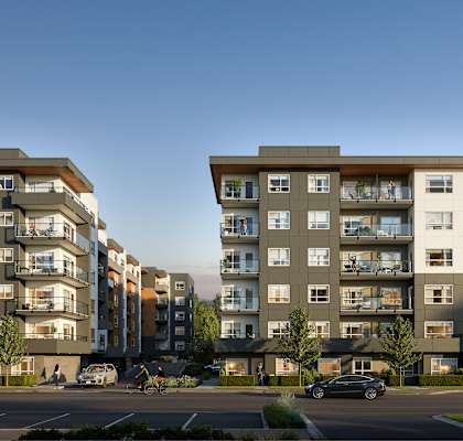 Apartment Buildings Exterior at Woodland Place Apartments, Langford