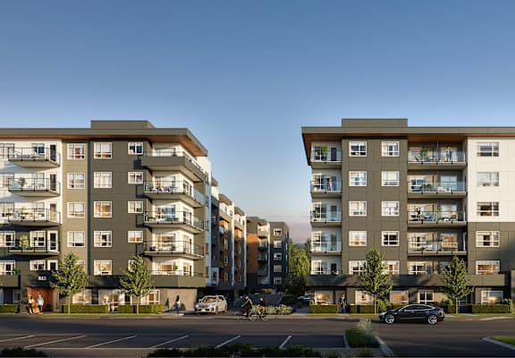 Apartment Buildings Exterior at Woodland Place Apartments, Langford