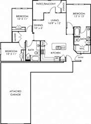 Rio Grande with Attached Garage. 3 bedroom apartment. Kitchen with island open to living/dinning rooms. 2 full bathrooms, double vanity in master. Walk-in closets. Patio/balcony.