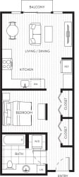 Lux Apartments Floor Plan Studio B