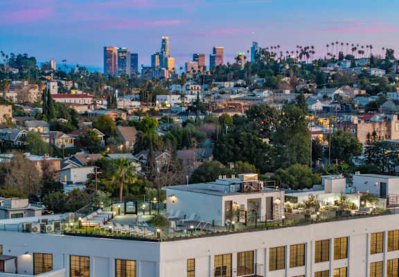 the city at dusk