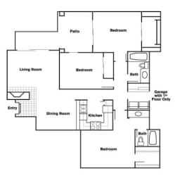 3 Bed 2 Bath B Floor Plan at Elevate at Discovery Park, Tempe, Arizona