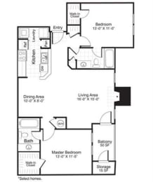 B2_2 Floor Plan at Latitudes Apartments