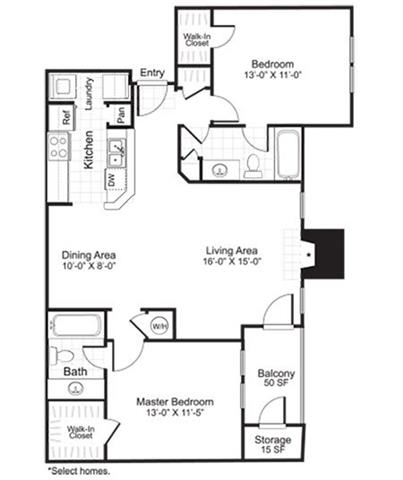 B2_2 Floor Plan at Latitudes Apartments