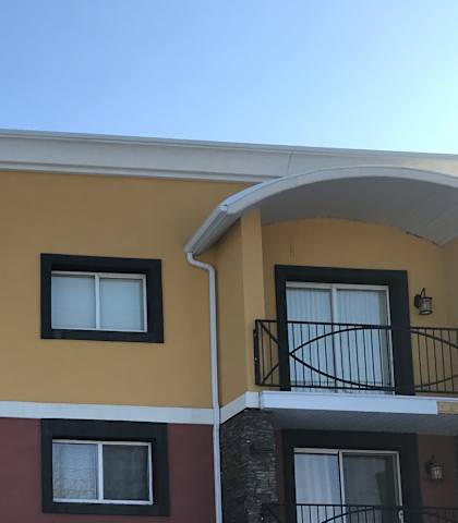 our building in the snow