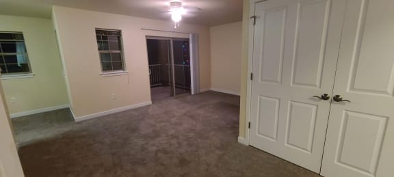 Image of living space with sliding glass doors