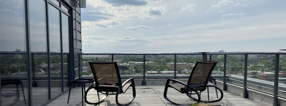 Rooftop Deck with rocking chairs