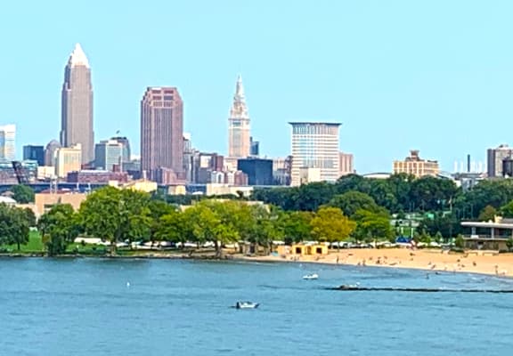 Downtown Cleveland View from Edgewater park  at Integrity Gold Coast Apartments, Lakewood, OH, 44102