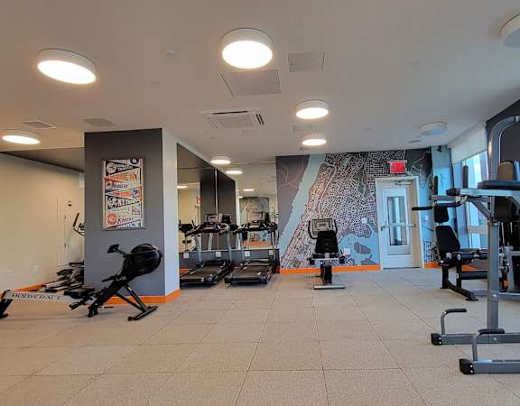 a workout room with exercise equipment at the renaissance atlantic city convention center