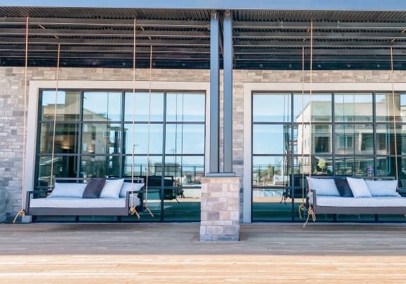 Swings in Lounge area at Soleil Lofts Apartments, Herriman, UT