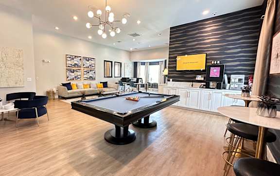 Game room with pool table