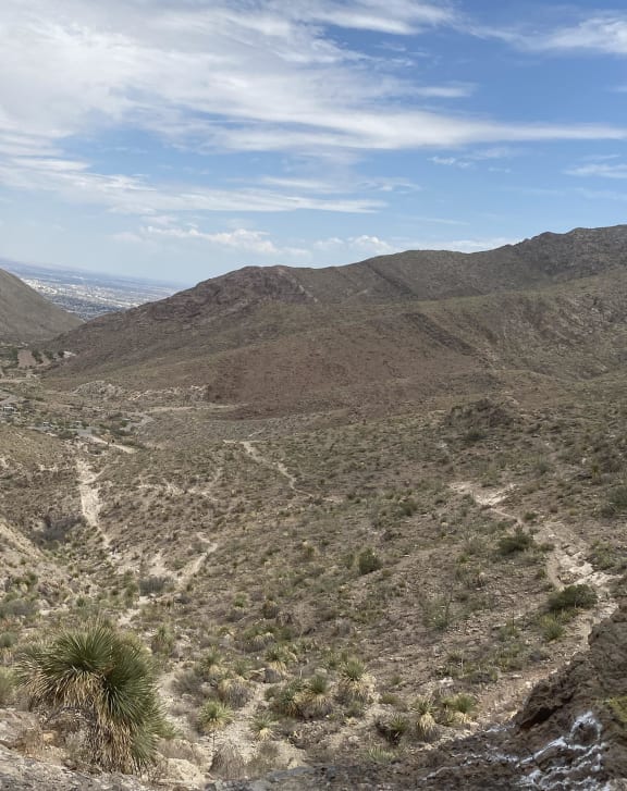 a view of the valley from the top of a mountain