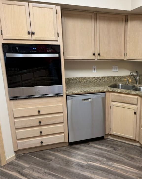 Wood Floor Dining Room at Warehouse Apartments, North Dakota