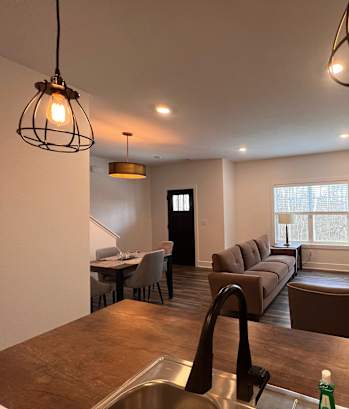 a view of the living room from the kitchen