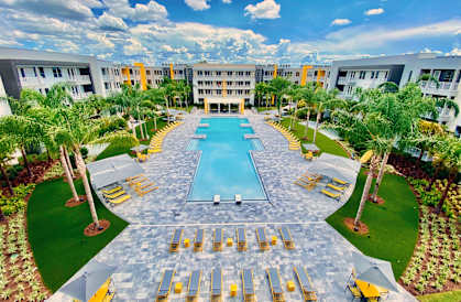 Aerial View of the Yard at Fusion Apartments in Jacksonville, FL 32256