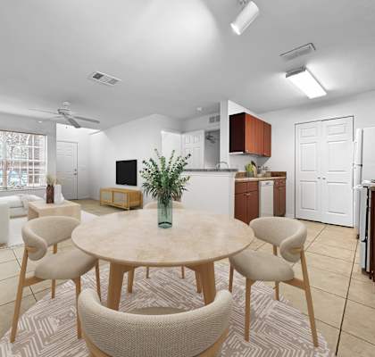 Modern Kitchens with Dedicated Dining Areas at Brook Haven Apartments in Brooksville, FL