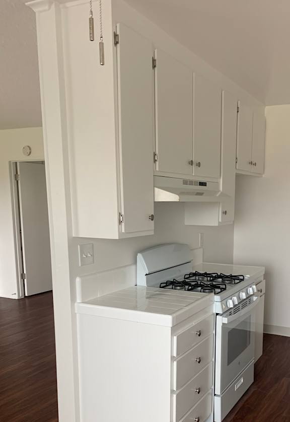 Kitchen with white appliances