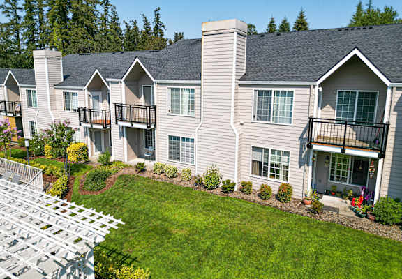the view of the apartments from the top of the hill