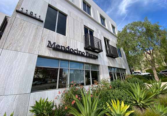 A building with the word Mendocino on it.