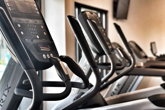 a row of cardio machines in a gym at 2300 West Apartments, Nevada, 89502
