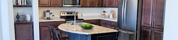 Fully Equipped Island Kitchen at Poplar Creek Apartments, Wisconsin