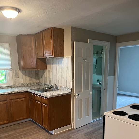 an overhead view of a kitchen