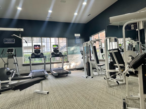 Fitness center with free weights