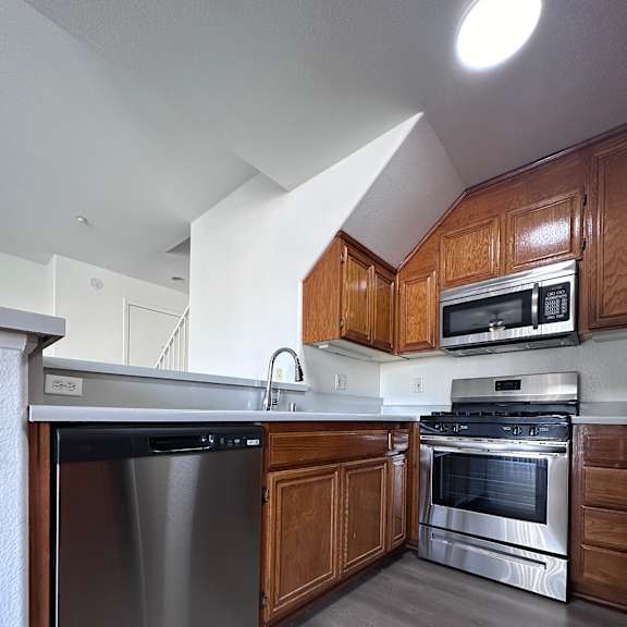 Modern Kitchen at Lido Apartments - 10133 Tabor St, Los Angeles