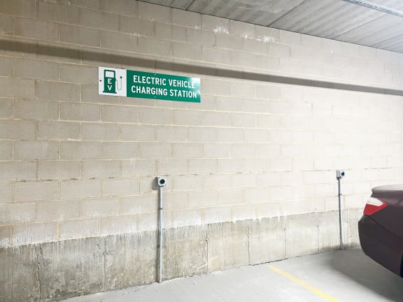 Electric vehicle charging station at 5th Ward Residences