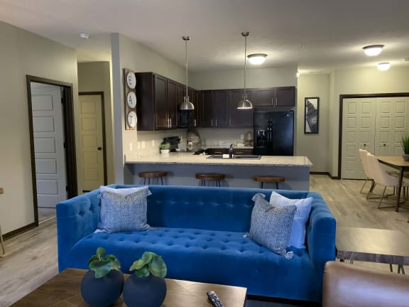 Living space with view of kitchen at North Point Villas