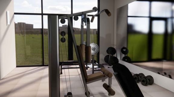 a person running on a treadmill in a gym