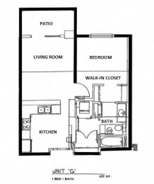 Floor Plan 1 Bedroom  Bath