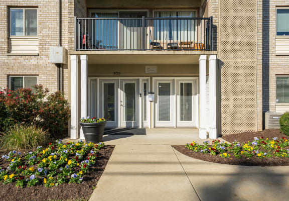 Apartment Building Entrance at The District at Forestville in Forestville, MD