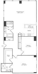 convenient 2 bedroom apartment to rent in Cambridge MA Floor Plan