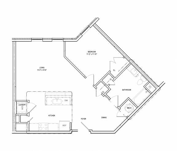 Riverwoods at Tollgate II - 1 Bedroom Floor Plan 1D